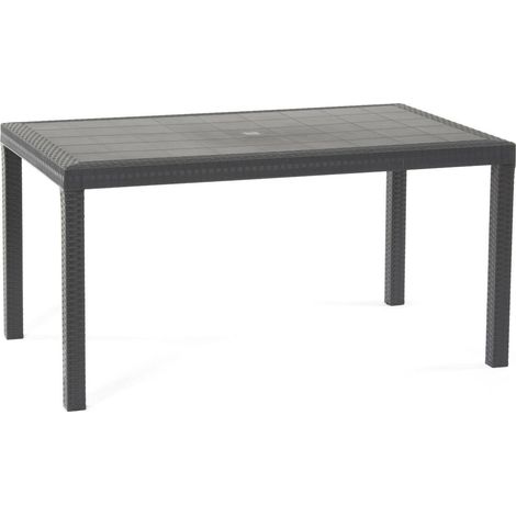 Tavolo da esterno Adila, Base per picnic, Piano da pranzo da giardino, Banco outdoor multiuso, Made in Italy, 150x90 h74 cm, Antracite (1/5)