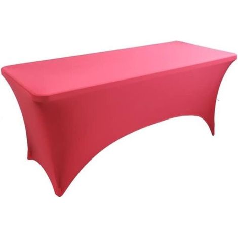 Nappe Extensible Rectangulaire Ajustées, Nappe de Fête en Élasthanne pour Cocktail Anniversaire Mariage Événement, Couverture Table Pliante, Lavable et Infroissable (Rouge,183x76x76cm) (1/4)