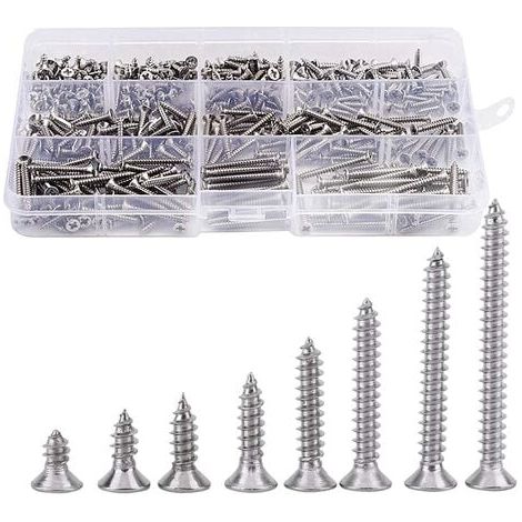 Vis À Bois Tête Fraisée Inox 400 Pièces Pour Meubles Et Bricolage (1/2)