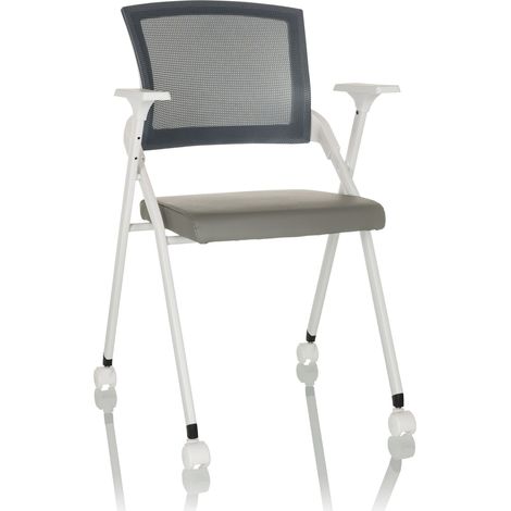 Besucherstuhl / Klappstuhl PRIORITY II W Netzstoff / PU grau hjh OFFICE