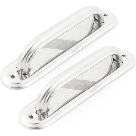 Haushalt Büro Metall Ovale Form Türgriff Griff Silver Ton 2 pièces (4c33e01ce99349fe23447a72d20bf476 (1/4)