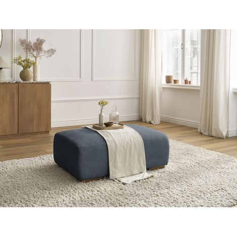 BOBOCHIC - Pouf SIDONIE tissu chiné Bleu foncé (1/5)