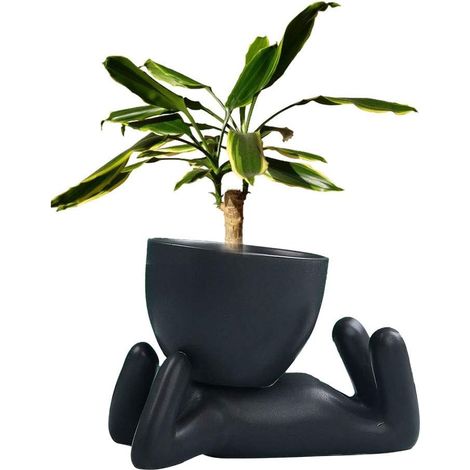 Pot De Fleurs Exterieur,Vase Exterieur Pot De Fleur en Résine Humanoïde Fleur Séché Décoration De Jardin Vase Vintage Visage Sculpture Cache-Pot Bureau Décor À La Maison Cadeau Fleurs Créatif Vase (1/5)