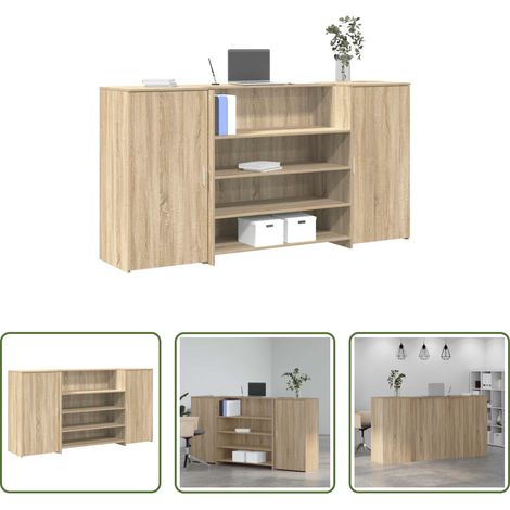 Holzwerkstoff - Empfangstheke Sonoma-Eiche 200x50x103,5 cm Holzwerkstoff (1/5)