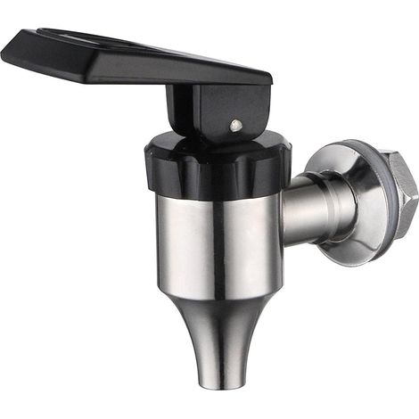 Distributeur de Boissons Robinet en Acier Inoxydable 304 Tonneau de vin Spigot Remplacement Vin Biere Jus Robinet 16mm, Silver, Taille Unique