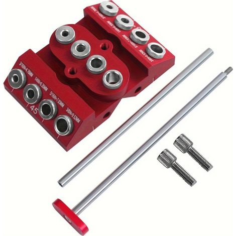 Poinçonneuse à tige de positionnement 30°/45°/90° avec localisateur de trous multi-angles pour le travail du bois (Poinçonneuse à tige de positionnement MVT) (1/5)