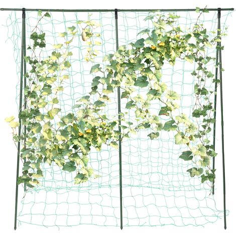180 x 180 cm Treillis pour Plantes Grimpantes, Structure en A, support de jardinage Extérieur, pour Carrés Potagers, Convient aux Tomates, Courges, Légumes (1/5)