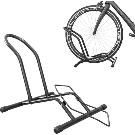 Porte-vélos en acier pour stationnement de vélos support vélo sol pour l'intérieur et l'extérieur 59x41x38 cm Noir (1/5)