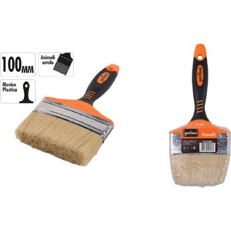 Kaela - Pennello Piatto 4" 100mm Setole Morbide Pittura Vernice Manico Antiscivolo 90280 - (1/2)