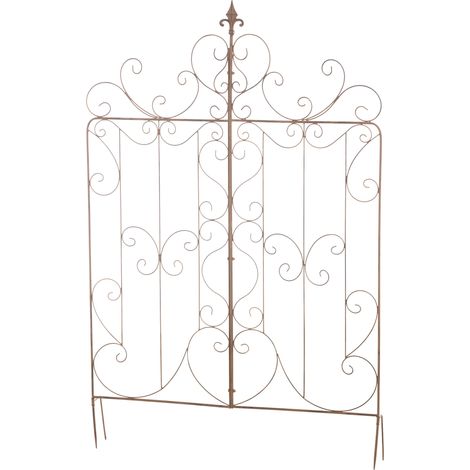 Traliccio decorazione giardino cespuglio di rose piante rampicanti cm 133 in metallo marrone invecchiato 100003888