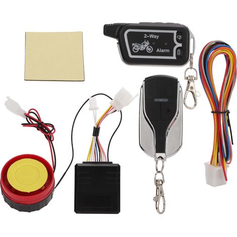 Système d'alarme bidirectionnel pour moto avec alarme vibratoire, sonore et lumineuse, télécommande LCD, antivol, anti-effraction et économie d'énergie. (1/5)