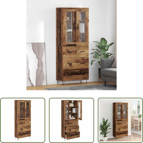 Holzwerkstoff - Highboard Altholz 69,5 x 34 x 90 cm Holzwerkstoff (1/5)
