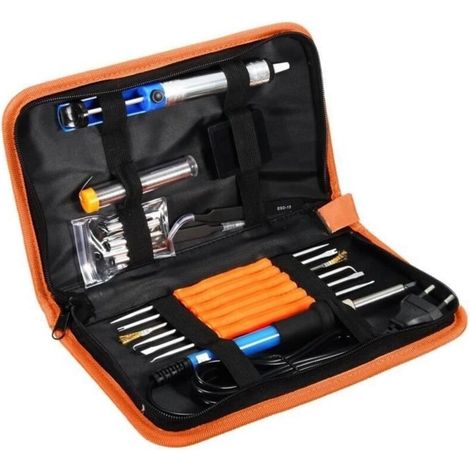 220V Soldering Kit, Adjustable 60W Electric Soldering Iron, 6 Soldering Tips with Desoldering Pump, Soldering Stand (1/4)