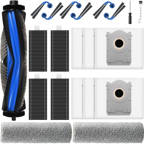 Juego de accesorios de 21 piezas para aspiradora Ecovacs Deebot X9 PRO OMNI: las piezas de repuesto incluyen 1 cepillo giratorio, 2 rodillos inferiores, 4 filtros, 6 bolsas para polvo, 6 cepillos late (1/5)