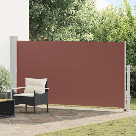 Store latéral rétractable pour terrasse et balcon polyester marron et acier gris 170 x 300 cm - PANGIVO (1/5)