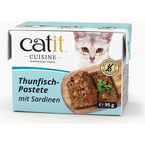 Pâtée pour Chats, Pâté au Thon et aux Sardines, Aliment Complet, 95 g, sans Céréales, Haute Teneur en Poisson (1/5)
