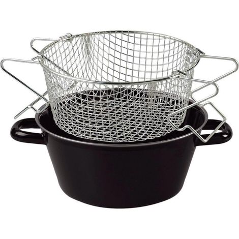 Padella Riess con inserto Ø24cm due manici smalto nero induzione (1/5)