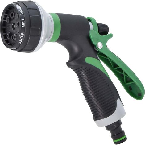 Pistolet à eau multifonction à 8 jets, couleur verte, pour tuyau d'arrosage (1/5)