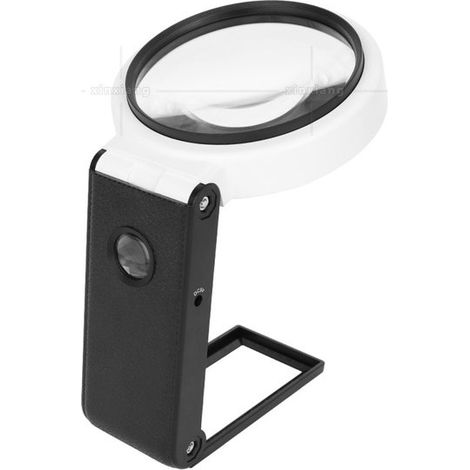 Vergrößerungsspiegel mit Halterung, 5x/25x, 8 LEDs, 90 mm, weiß (1/5)