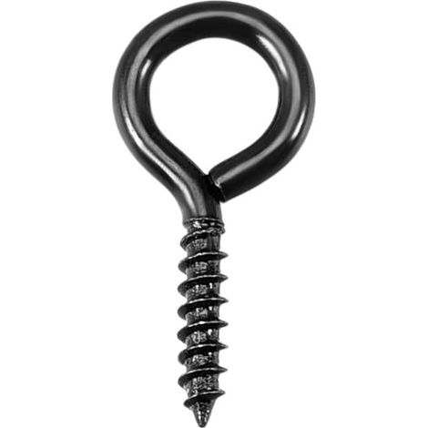 Crochet à Visser Plafond Gond Vis Oeil Crochet Piton Cheville Crochet Vis Auto Taraudeuse Vis Œillet 0.07"x0.6" Cintre Noir 90Pcs (1/5)