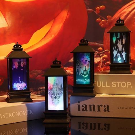 4 Pièces Halloween Décoration extérieur intérieur Lanterne LED Citrouille, pour fête et Décoration maison (1/5)