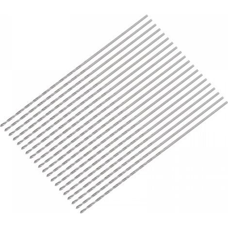 20 Pcs 0.8mm Mini Micro Forets Hélicoïdaux Haute Vitesse Acier Droit Tige Extra Long Perceuse Pointe 60mm pour Aluminium Alliage (1/5)