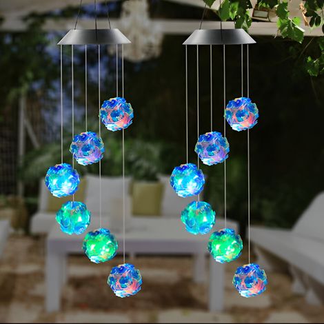 Globes solaires LED suspendus RGB réfléchissants pour décoration de jardin étanches (1/4)
