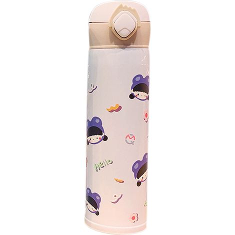 450 ml Edelstahl-Isolierflasche – Cartoon-Design, tragbar für Wanderungen und Outdoor-Aktivitäten, Vakuum-Thermoskanne (1/2)