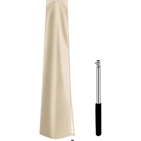 Housse de Parasol de Patio, Housses de parasols d'extérieur, imperméables, Housses de Parasol de marché avec Fermeture éclair, Beige 190cm (1/5)