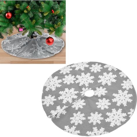 Weihnachtsbaumdecke aus Jacquard-Stoff mit Schneeflockenmuster, grau, 78 cm (1/5)