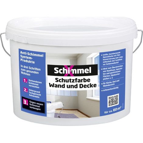 Schimmel-X Schutzfarbe Wand und Decke 10 L weiß Schimmelentferner