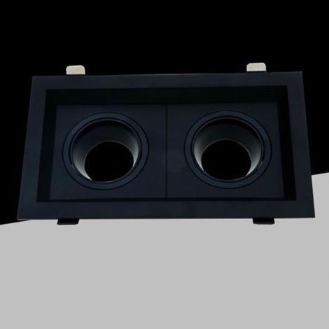 TrAdE Shop Traesio - Porta Faretto Doppio Orientabile Ad Incasso Nero Per Lampadine Gu10 Gu5.3 P33-n2 - (1/3)