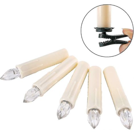 Lot de 20 bougies LED féériques sans fil à intensité variable, sans flamme, pour sapin de Noël, décoration de Noël, mariage, anniversaire. (1/3)