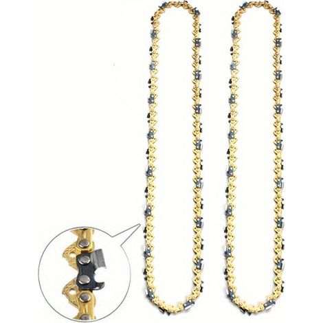 Lot de 2 chaînes de tronçonneuse robustes (pas de 0,325 po, profil bas, 20 po, 38 gouges, 76 maillons entraîneurs) (1/4)