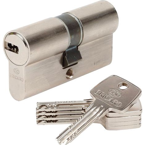 Bricard – Cylindre de serrure débrayable 30 + 40 mm – 10 goupilles – 5 clés – Sécurité pour portes d'appartement