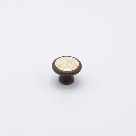 Pomolo rotondo effetto rame con placca maculata 35x26mm - 026E Fungo
