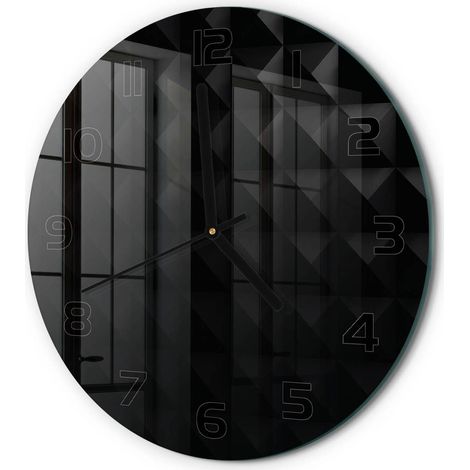 Horloge Murale Ronde Artistique en Verre Trempé Silencieuse Design Moderne Arrière-plan abstrait fi 30 cm