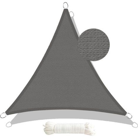 YMYNY Amazon-Marke – Dreieckiges Sonnensegel Umi aus HDPE, 3 x 3 x 3 m, 95 % UV-Schutz, für Terrassen und Gärten – Anthrazit (1/5)