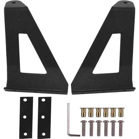 Kit de supports de montage pour barre lumineuse LED incurvée de 52 pouces (132 cm) pour pare-brise supérieur et toit (modèles 2004-2014) (1/5)