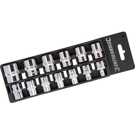 Silverline, Inserto per chiave a bussola, 3/8", 13 pz. - 868518