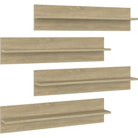 Maison Exclusive - Wandregale 4 Stk. Sonoma-Eiche 80x11,5x18 cm H (1/5)