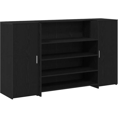 vidaXL Scrivania per Reception Rovere Nero 180x50x103,5 cm in
