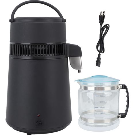Distillateur d'eau 4L acier inoxydable arrêt automatique 750W générateur d'eau distillée entièrement automatique pour maison laboratoire bureau prise US 110V (1/5)
