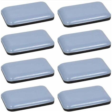 35 x 25 mm, 8x Patin glisseur téflon Teflon autocollant adhésif rectangulaire Protection Sol Parquet Pied Chaise Meuble (1/4)