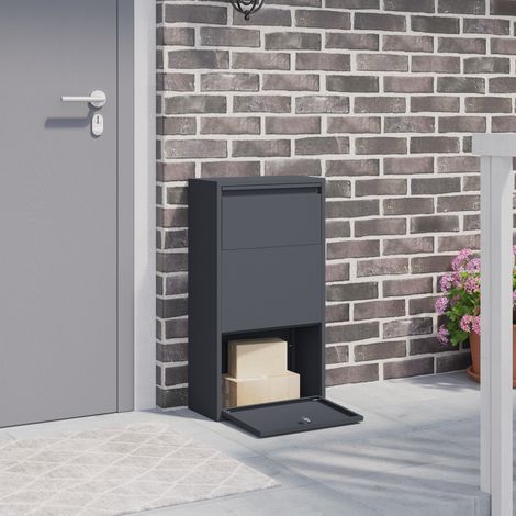 Paketdrop-Box mit Speicher Anthrazit 44 x 22 x 82 cm Stahl