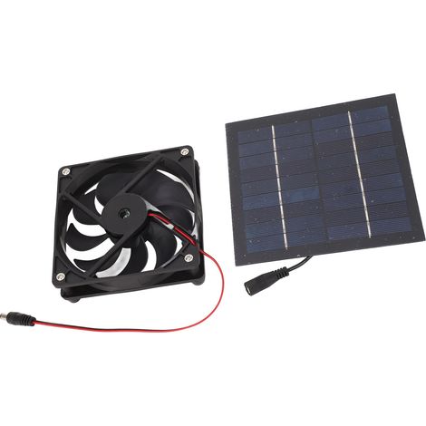 Kit de ventilateur solaire portable 50 W pour serres, abris de jardin, poulaillers, niches pour animaux, extracteur d'air de fenêtre (1/5)