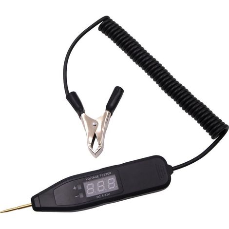 Testeur de Circuit de voiture, affichage numérique 2.5V à 35V, outil de Test de lumière multifonction pour véhicules de Type court noir