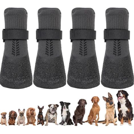 Scarpe per cani - Protezione per le zampe - 4 pezzi - S - Stivali impermeabili per cani - Morbidi e regolabili - Per interni ed esterni - Scarpe per cani - Adatte a cani di piccola e media taglia (1/5)