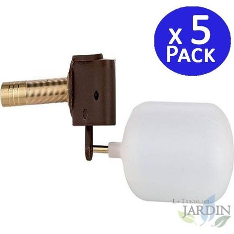 Pack 5 Válvula flotador baja presión 70 mm para bebederos con paredes anchas ideal para animales