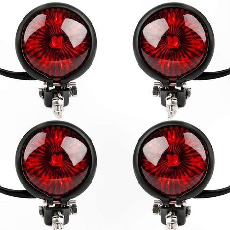 4x rote 12V LED Cafe R Brems- und Rücklichter für Motorräder (1/5)